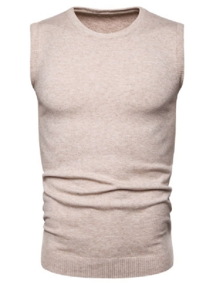 Plain Standard Slim Neck Tröja För Män