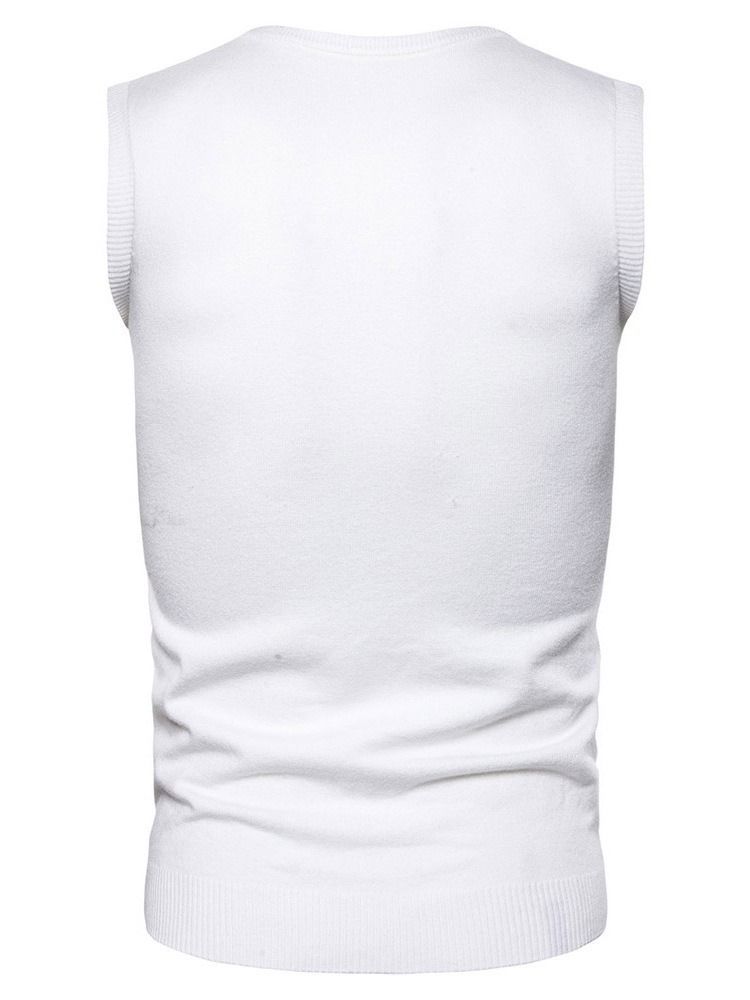 Plain Standard Slim Neck Tröja För Män