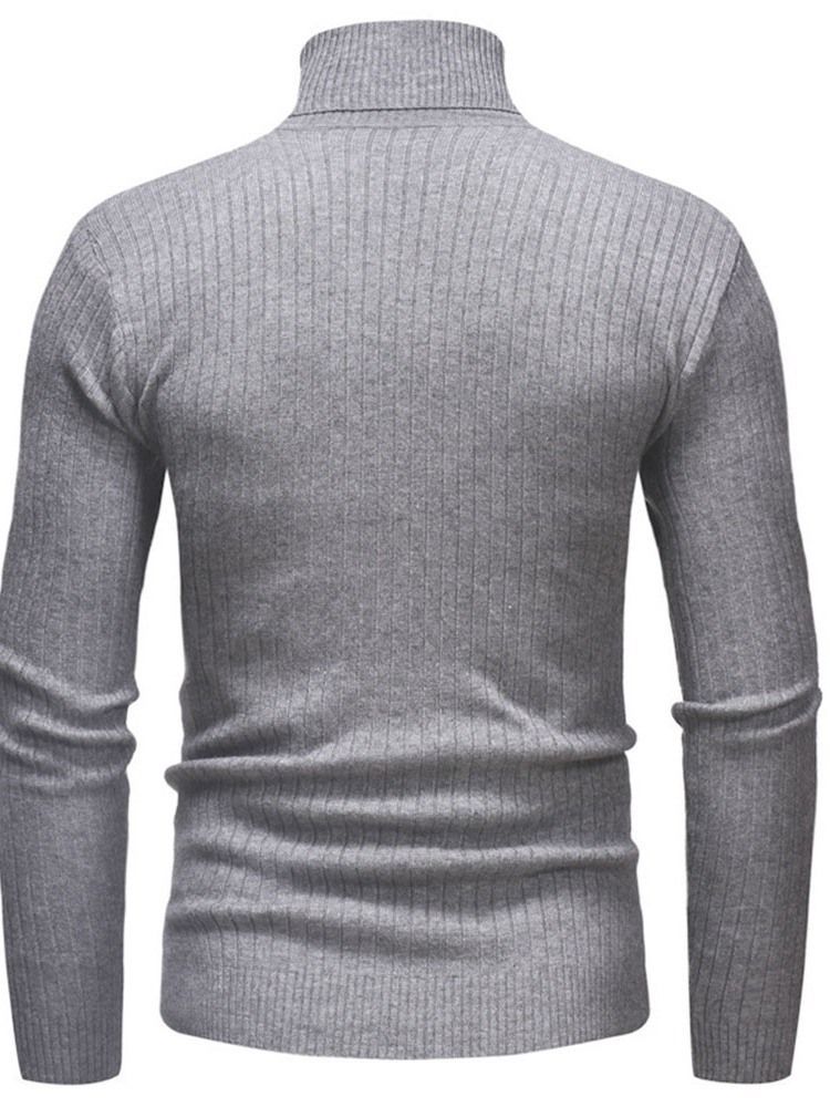 Plain Standard Turtleneck Casual Slim Herrtröja