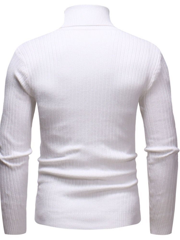 Plain Standard Turtleneck Casual Slim Herrtröja