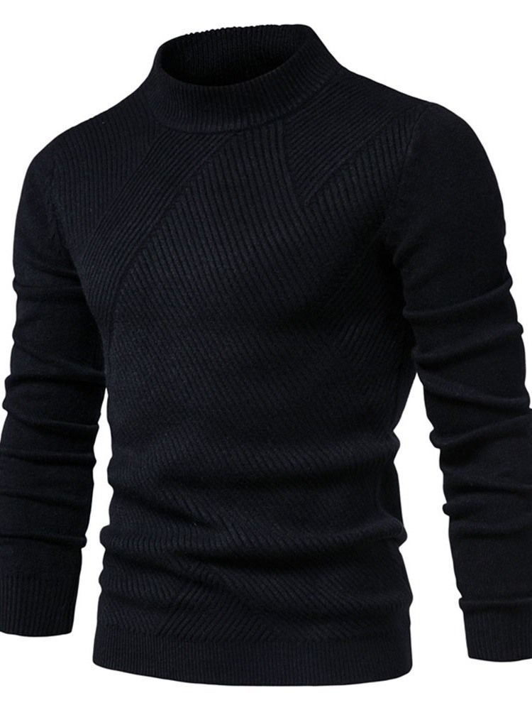 Plain Standard Winter Casual Herrtröja