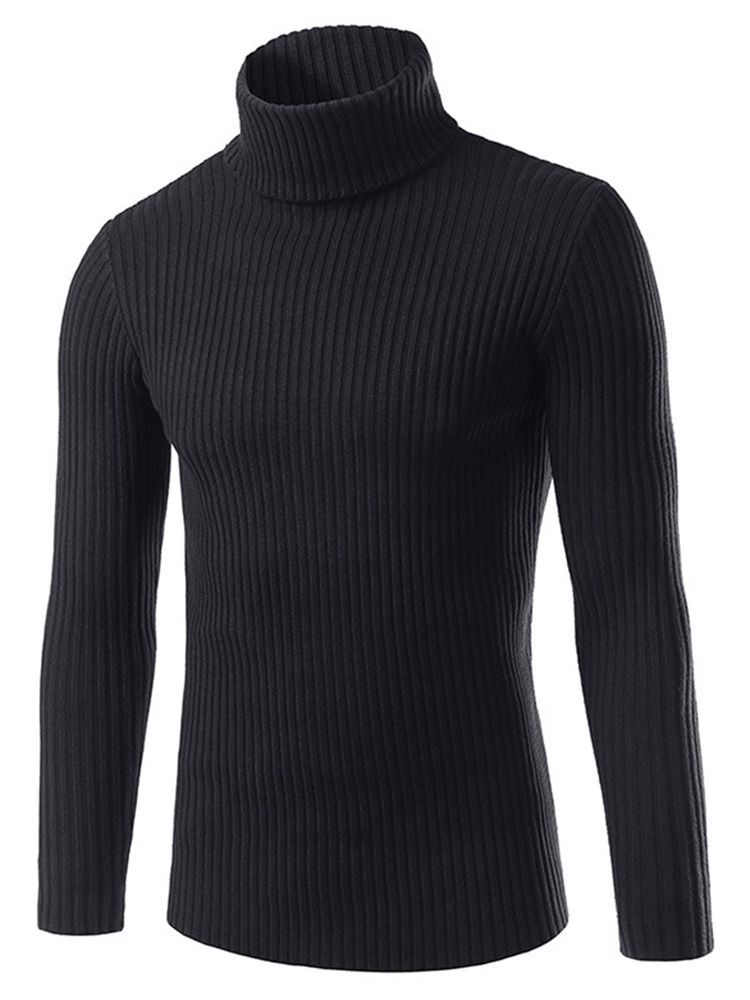 Plain Turtle Neck Slim Herrtröja