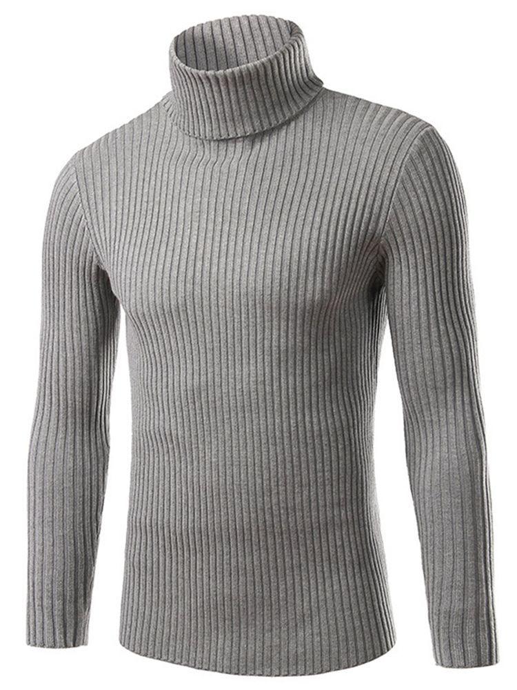 Plain Turtle Neck Slim Herrtröja