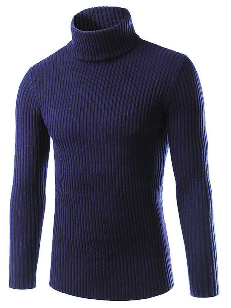 Plain Turtle Neck Slim Herrtröja