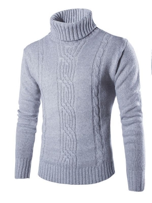 Plain Turtleneck Warm Herrtröja