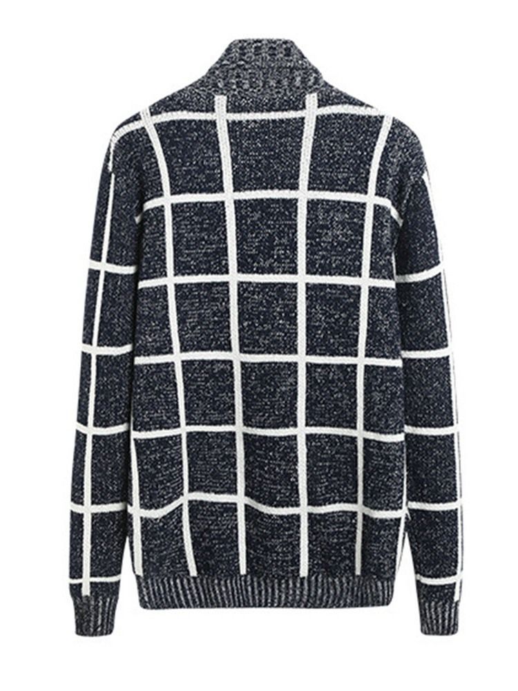 Standard Lapel Plaid Men's Casual Fall Tröja