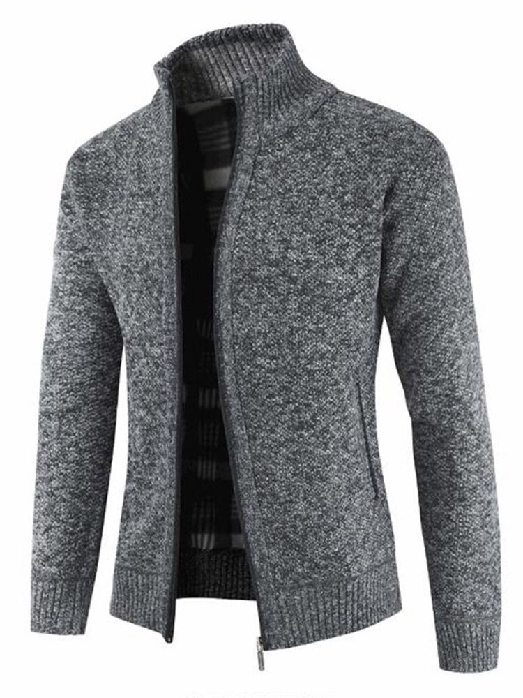 Standard Stand Collar Fall Casual Herrtröja