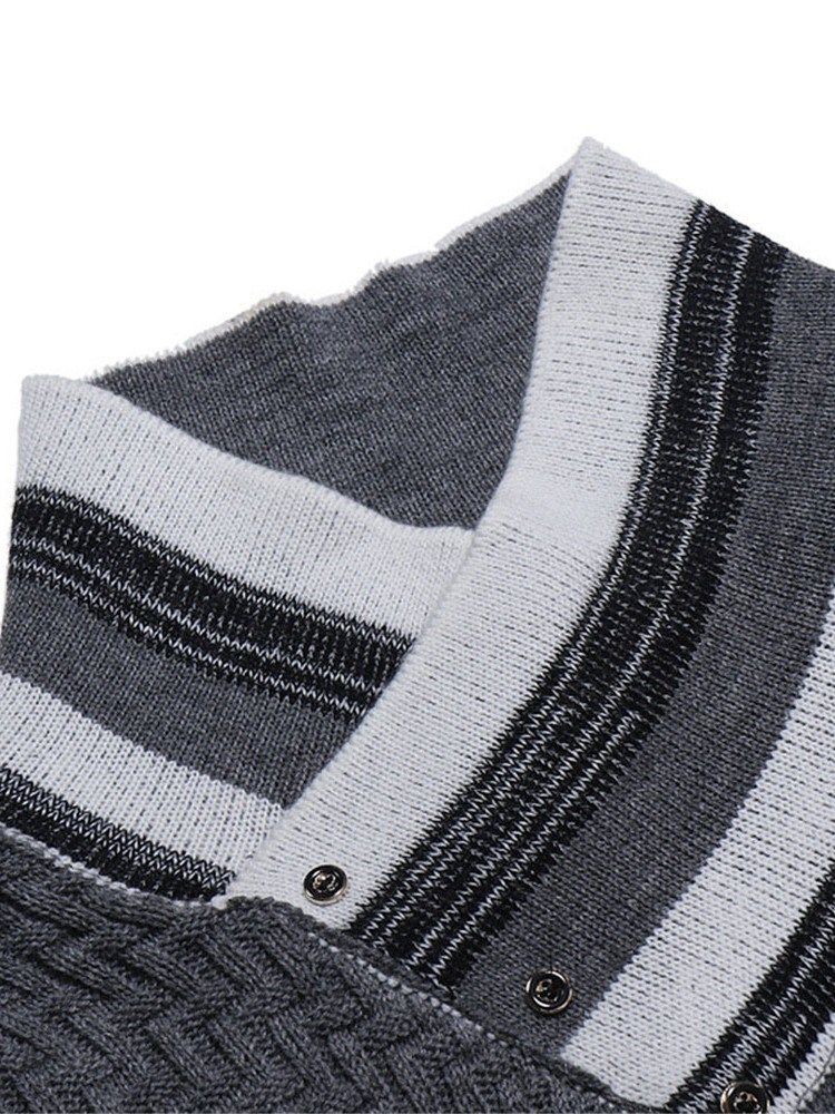 Standard Stripe Patchwork Fall European Herrtröja