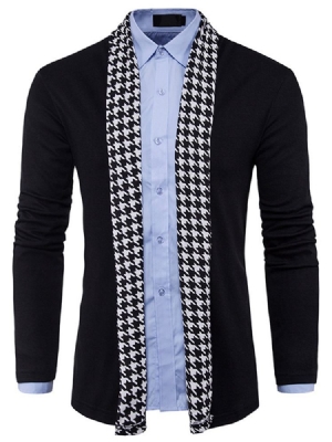 Standard Tröja För Herr I Houndstooth Slim Fall