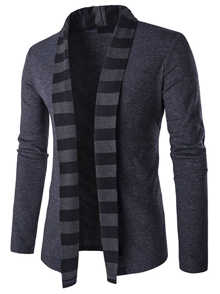 Stripe Cardigan Casual Herrtröja