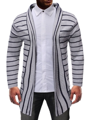 Stripe Mid-length Casual Men's Slim Sweater