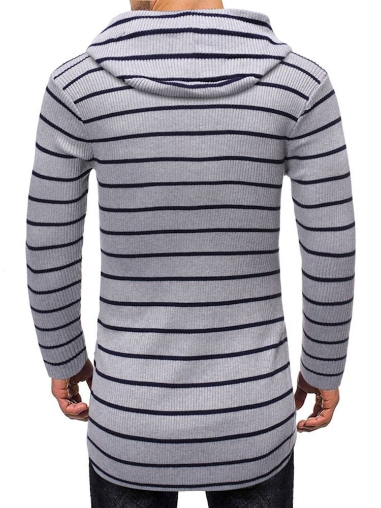 Stripe Mid-length Casual Men's Slim Sweater