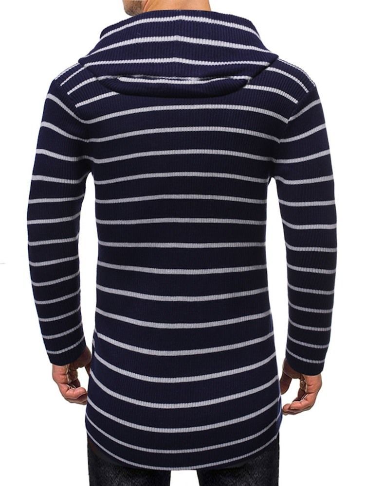 Stripe Mid-length Casual Men's Slim Sweater