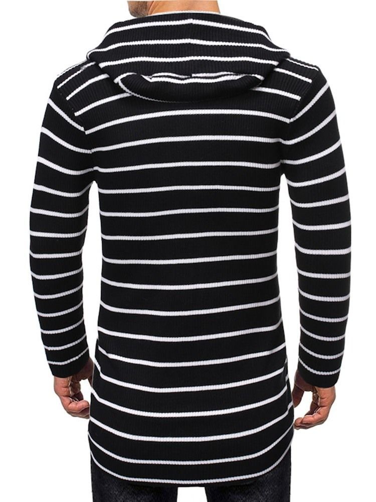 Stripe Mid-length Casual Men's Slim Sweater