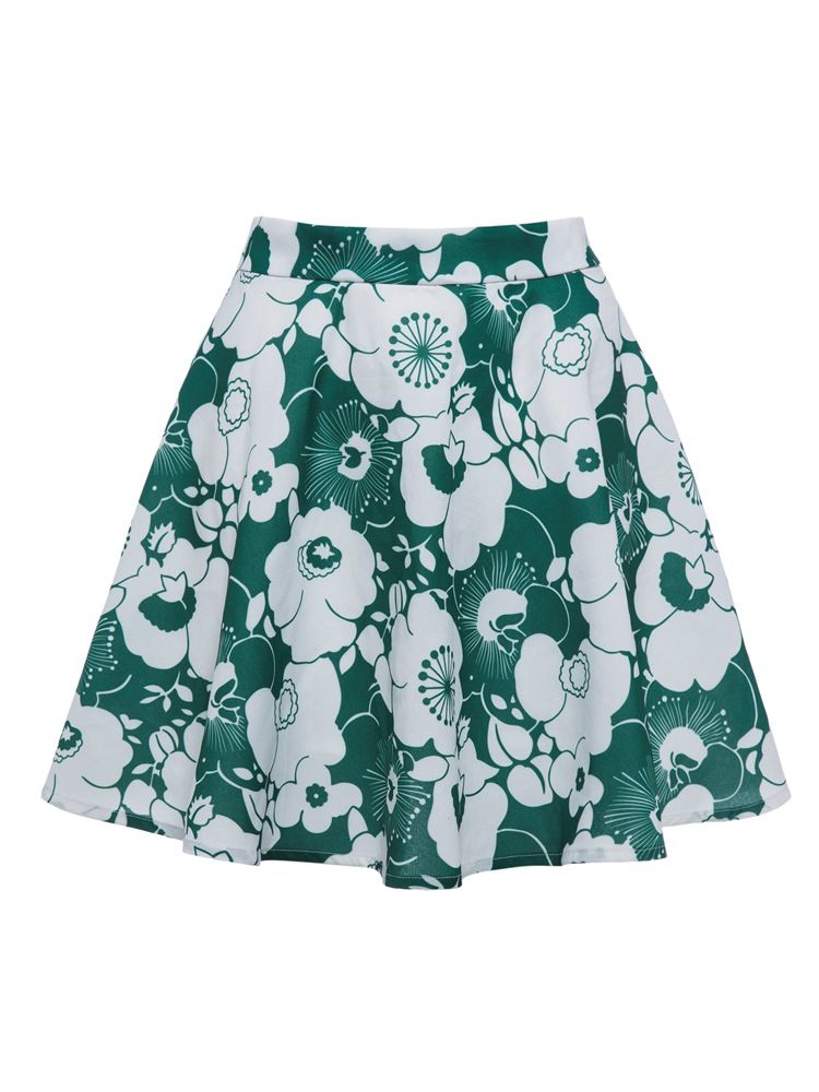 Color Block Flower Print Mini-kjol För Kvinnor