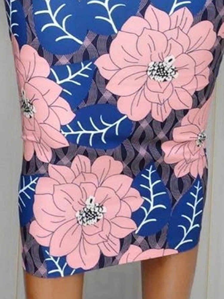 Kvinnor Print Mid-calf Bodycon Fashion Floral Kjol