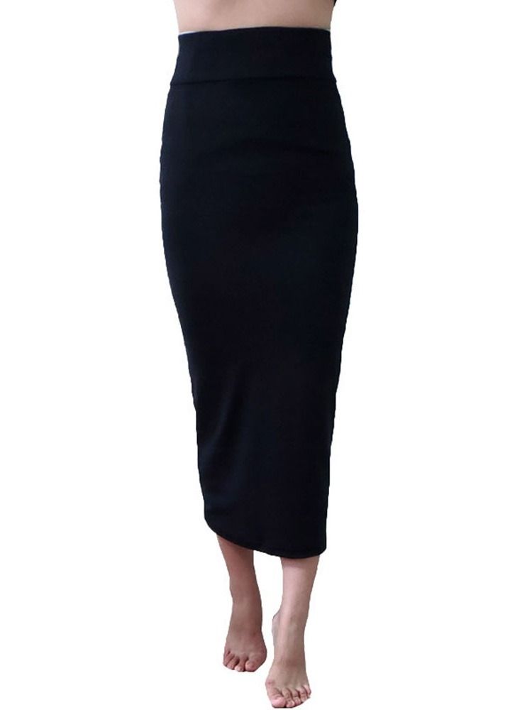 Mid-calf Bodycon Plain Sexig Kjol För Kvinnor