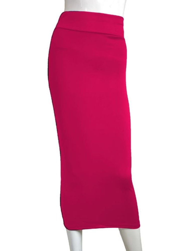 Mid-calf Bodycon Plain Sexig Kjol För Kvinnor