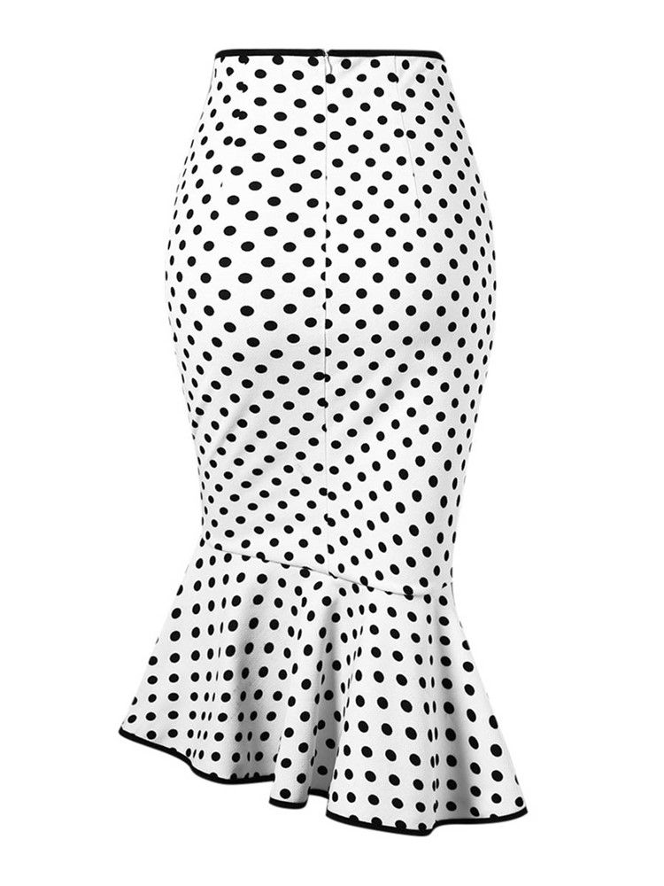 Polka Dots Bowknot Mermaid Women's Kjol