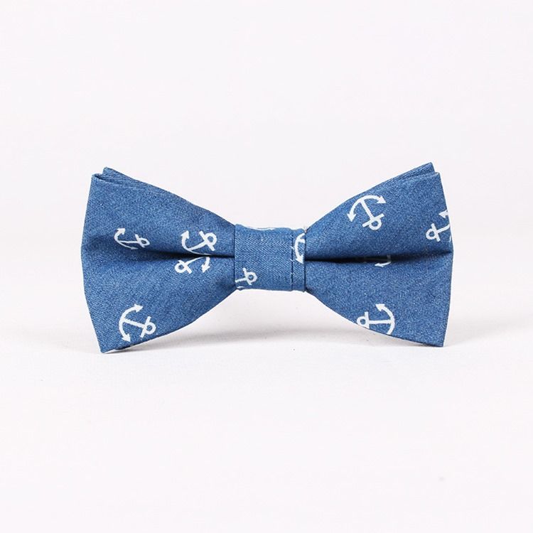 Retro Style Denim Bowtie För Män