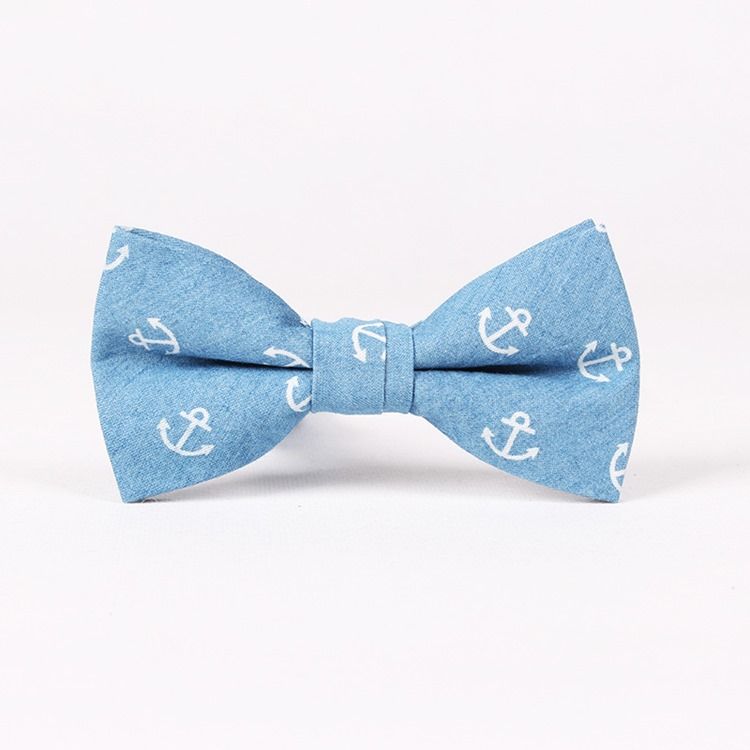 Retro Style Denim Bowtie För Män