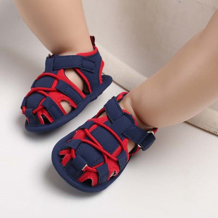 Color Block Buckle Baby Shoes