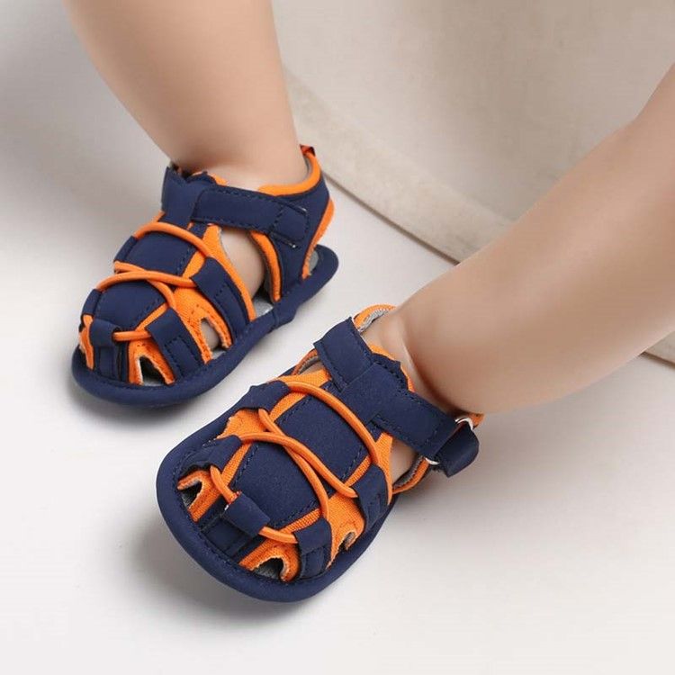 Color Block Buckle Baby Shoes