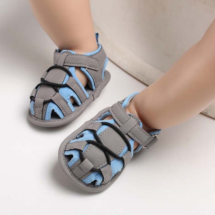 Color Block Buckle Baby Shoes