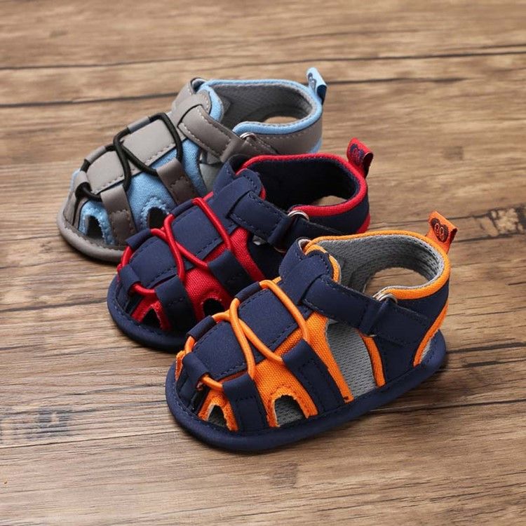 Color Block Buckle Baby Shoes