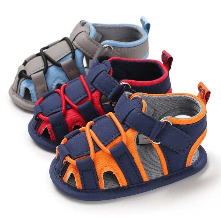 Color Block Buckle Baby Shoes