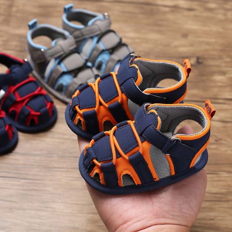 Color Block Buckle Baby Shoes