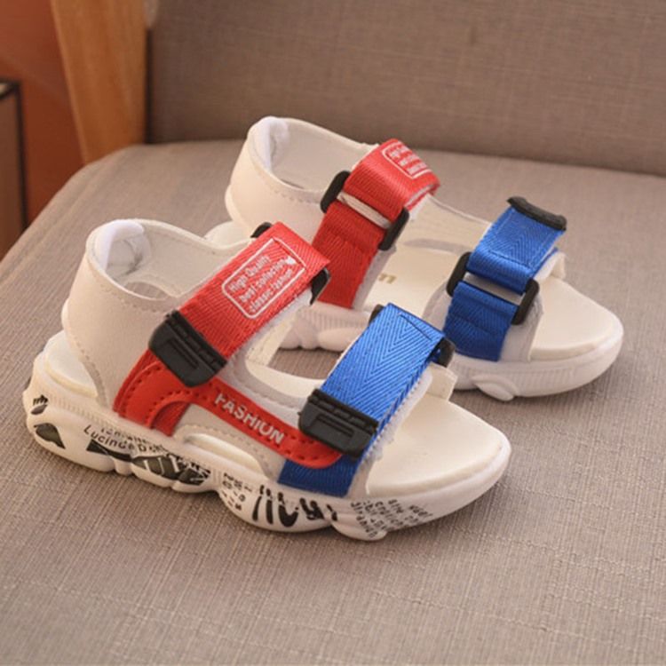 Color Block Open Toe Baby Shoes