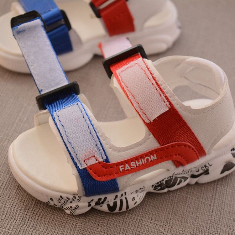 Color Block Open Toe Baby Shoes