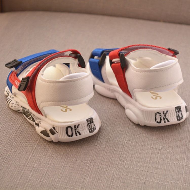 Color Block Open Toe Baby Shoes