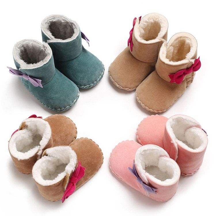 Plain Bowknot Velcro Toddler Shoes