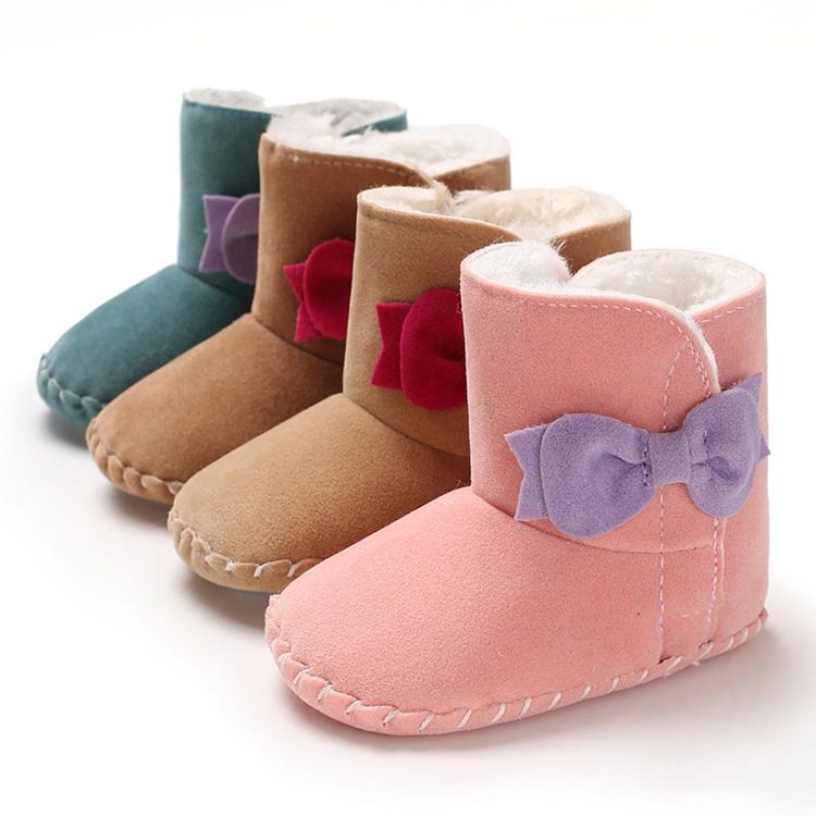 Plain Bowknot Velcro Toddler Shoes