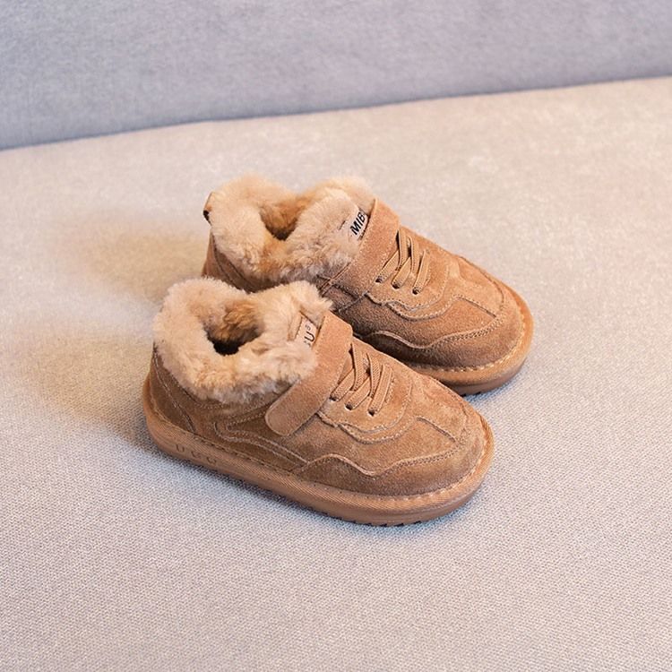 Plain Lace-up Baby Winte Sneakers