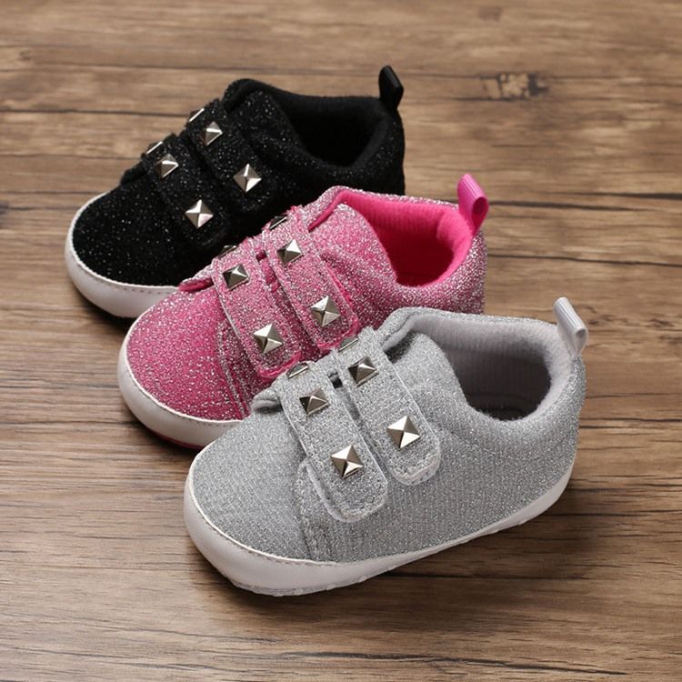 Plain Rivet Velcro Toddler Shoes