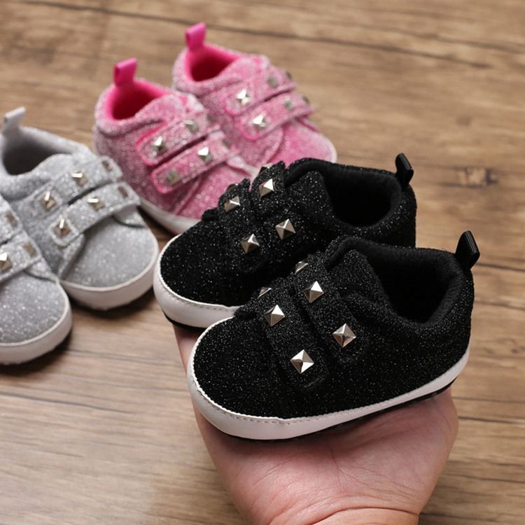 Plain Rivet Velcro Toddler Shoes