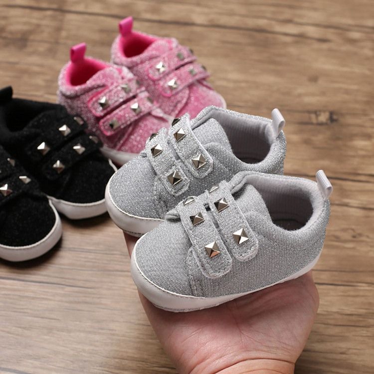 Plain Rivet Velcro Toddler Shoes