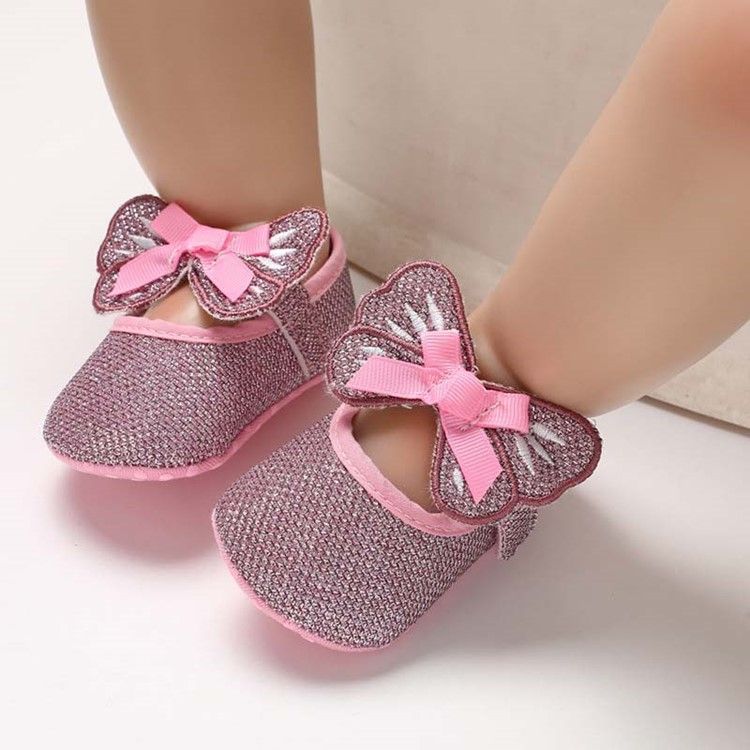 Sequin Bowknot Velcro Toddler Shoes