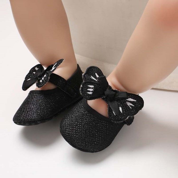 Sequin Bowknot Velcro Toddler Shoes