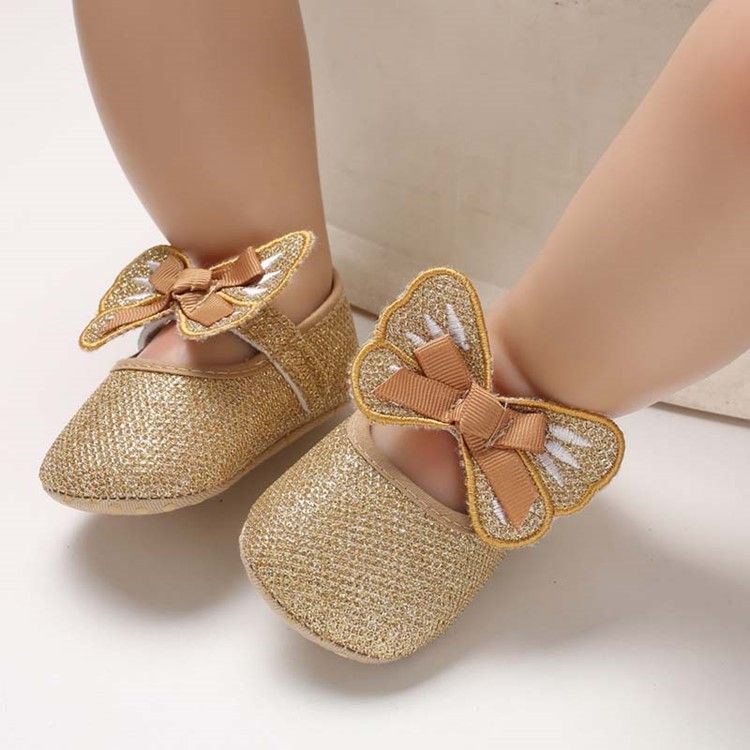 Sequin Bowknot Velcro Toddler Shoes