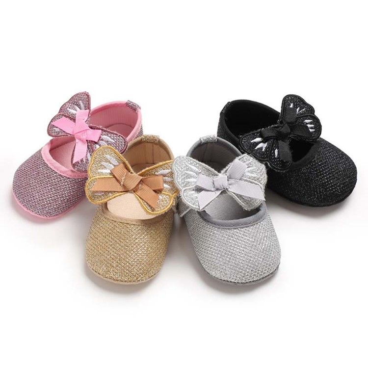 Sequin Bowknot Velcro Toddler Shoes