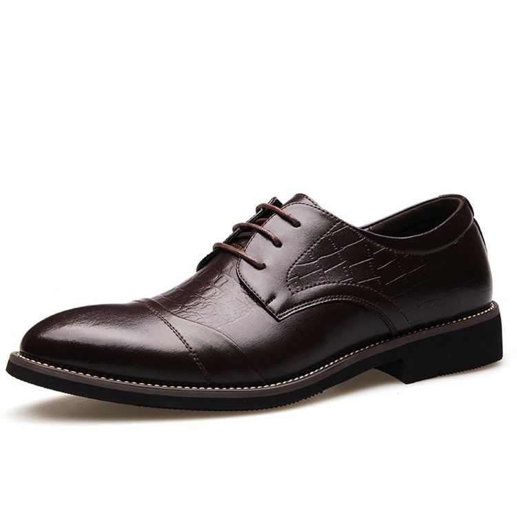 Croco Point Toe Oxfords För Män