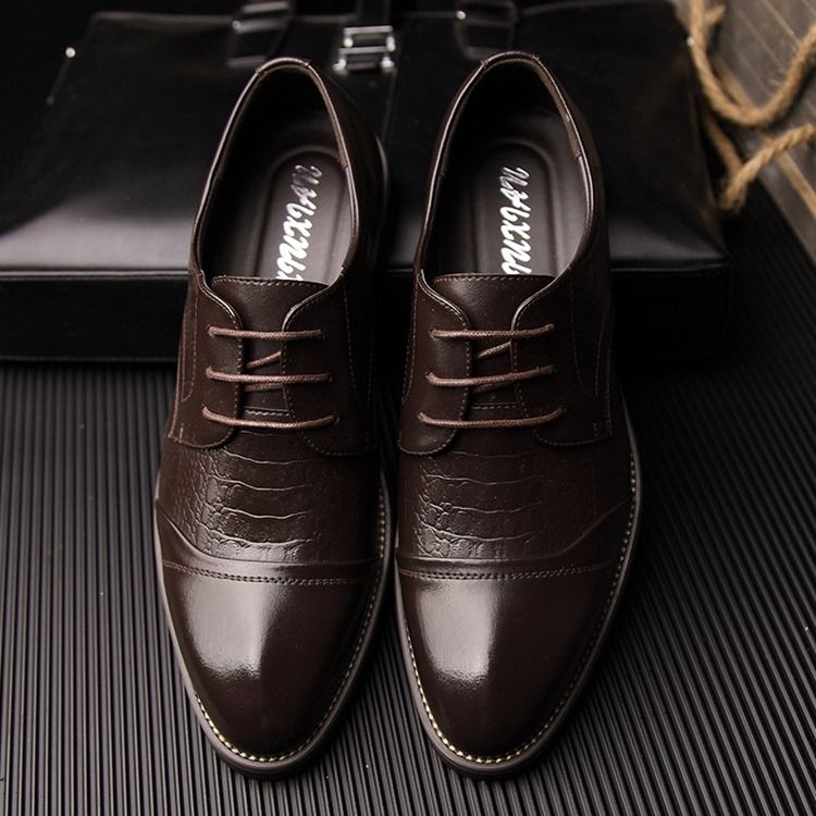 Croco Point Toe Oxfords För Män