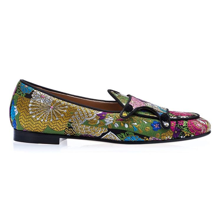 Floral Color Block Slip-on Round Toe Herrskor