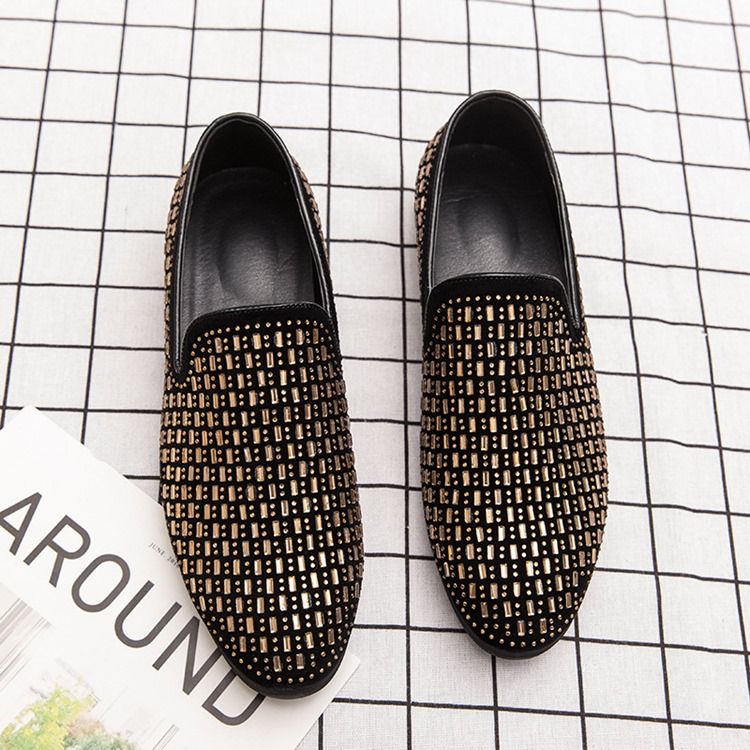 Low-cut Upper Slip-on Round Toe Oxfords För Män