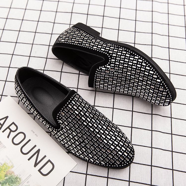 Low-cut Upper Slip-on Round Toe Oxfords För Män