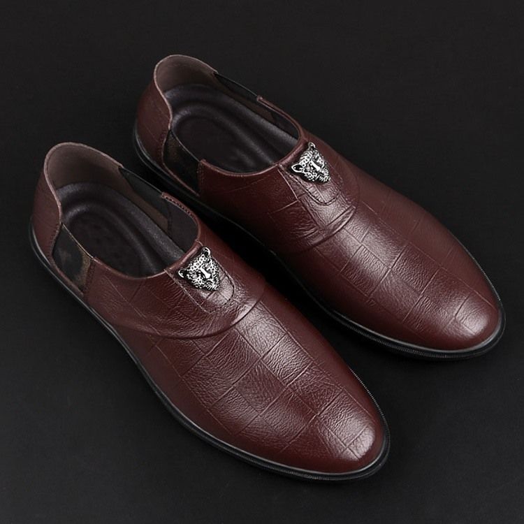 Män Plain Low-cut Övre Läder Oxfords